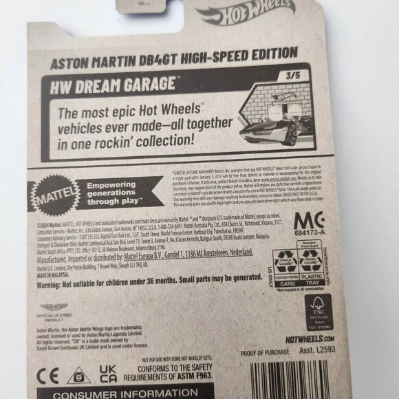 Hot Wheels HW DREAM GARAGE Aston Martin DB4GT High-Speed Edition Car Hotwheels - Picture 4 of 5